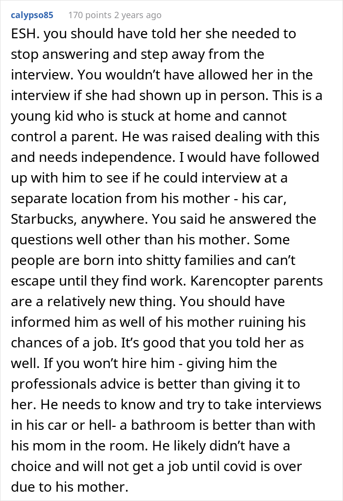 Controlling Mom Loses It When Her Adult Son Doesn’t Get The Job After She Crashed The Interview