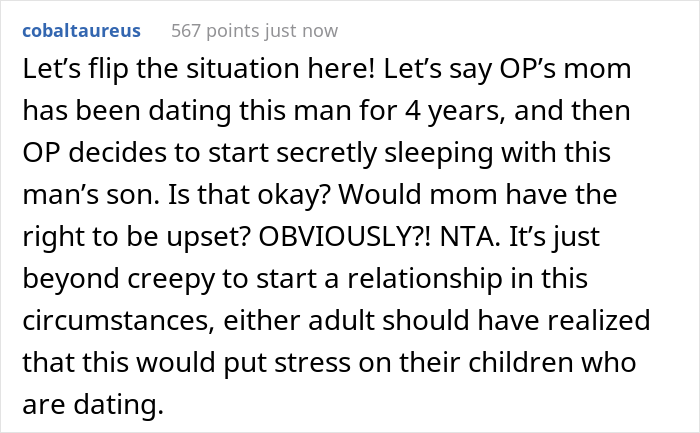 Couple Of 4 Years Find Out Their Parents Are Dating, The Daughter Gets Called A Jerk For Embarrassing Her Mom In Front Of Family Couple Of 4 Years Find Out Their Parents Are Dating, The Daughter Gets Called A Jerk For Embarrassing Her Mom In Front Of Family