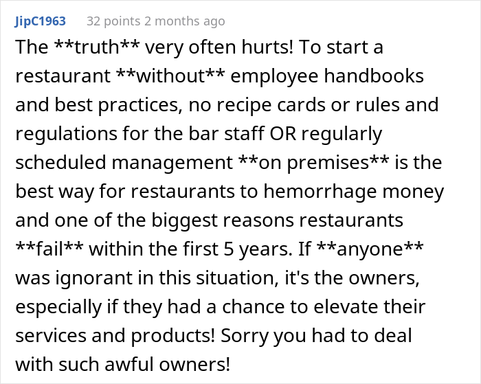 New Employee Gets Fired On The Spot After Telling Restaurant Owners That Their Business Lacks Management