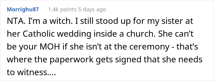 Evangelical Sister Gets Crossed Out From The Wedding Guest List After She Gets Into Religious Argument With Catholic Bride Evangelical Sister Gets Crossed Out From The Wedding Guest List After She Gets Into Religious Argument With Catholic Bride