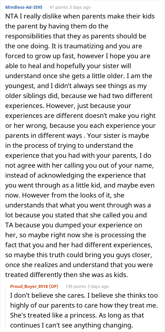 Daughter Treated Like A Maid Decides To Leave Family On Her 18th Birthday, Younger Sister Thinks She’s Being A Jerk Daughter Treated Like A Maid Decides To Leave Family On Her 18th Birthday, Younger Sister Thinks She’s Being A Jerk