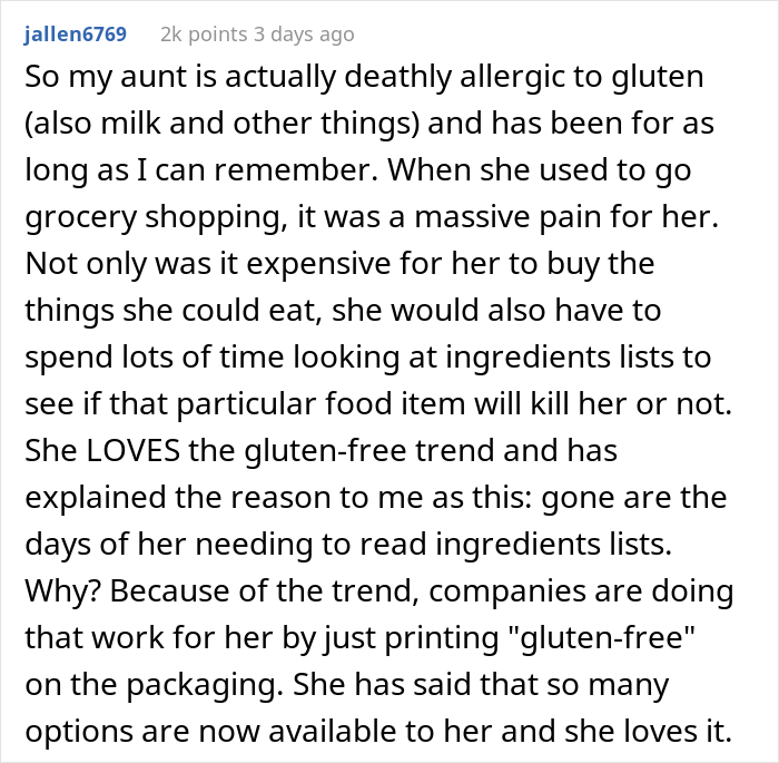 "Sorry, You Said You Were Allergic": Server Gets Applauded Online For Exposing Gluten-Free Trend Chaser