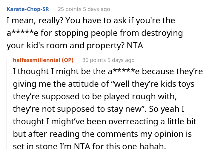 Mom Puts A Lock On Her 4-Y.O. Son's Door To Not Let Her Friends' And Relatives' Kids Destroy His Favorite Toys Mom Puts A Lock On Her 4-Y.O. Son's Door To Not Let Her Friends' And Relatives' Kids Destroy His Favorite Toys