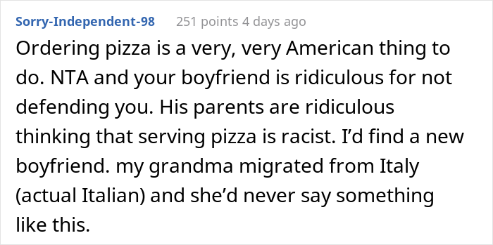 "Am I The Jerk For Serving My Boyfriend's Parents Pizza For Dinner?"