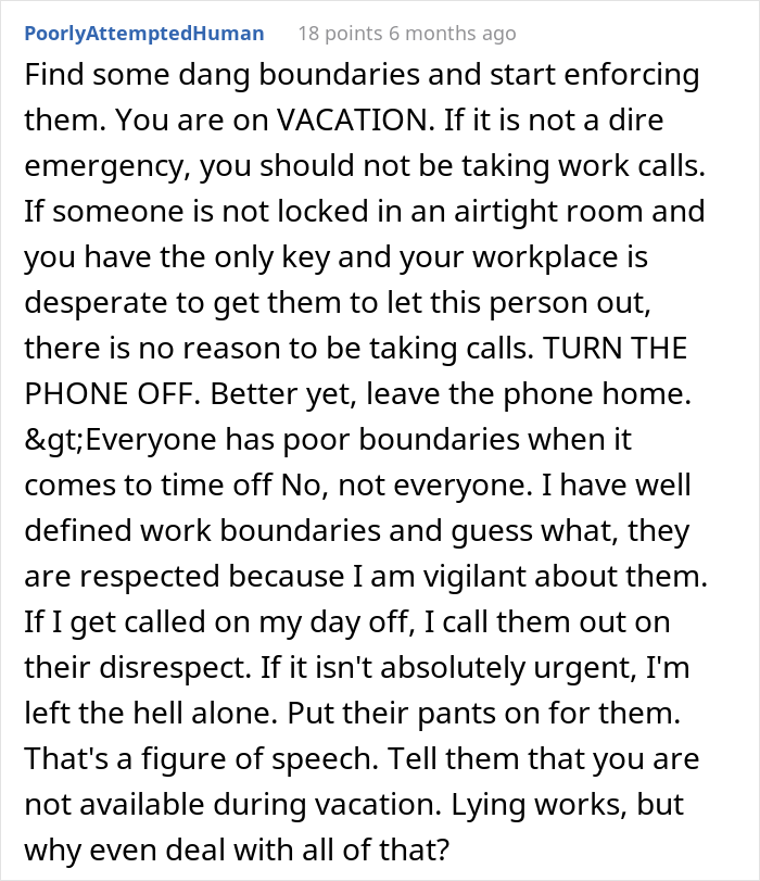 Worker Says They Lie About Camping To Set Boundaries Whilst On Vacation, Prompts Others To Share Their Tricks Worker Says They Lie About Camping To Set Boundaries Whilst On Vacation, Prompts Others To Share Their Tricks