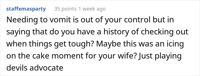 Husband Gets Schooled By Wife After He Has A Physical Nauseating Reaction To His Daughter Breaking Her Arm In Half, Wonders If He Deserved It Husband Gets Schooled By Wife After He Has A Physical Nauseating Reaction To His Daughter Breaking Her Arm In Half, Wonders If He Deserved It