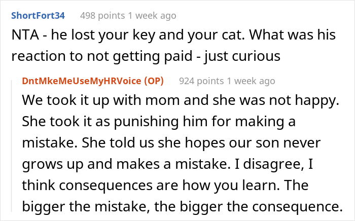 16 Y.O. Loses His Neighbor's Cat That He Was Supposed To Pet Sit, His Mom Is Upset About The Neighbors Refusing To Pay For His Work