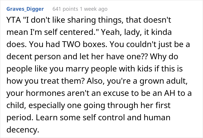 “Am I The Jerk For Refusing To Share My Sanitary Pads With My Stepdaughter?” “Am I The Jerk For Refusing To Share My Sanitary Pads With My Stepdaughter?”