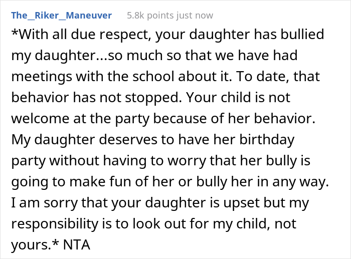Mom Livid Her Daughter Was The Only One In Her Class Not Invited To A 7-Year-Old’s Birthday Because She Bullied The Birthday Girl