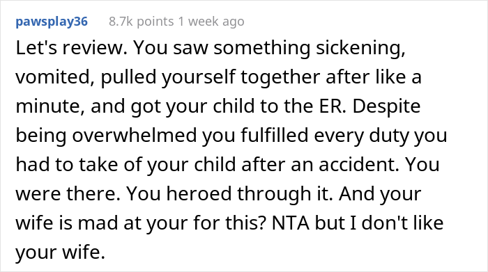 Husband Gets Schooled By Wife After He Has A Physical Nauseating Reaction To His Daughter Breaking Her Arm In Half, Wonders If He Deserved It Husband Gets Schooled By Wife After He Has A Physical Nauseating Reaction To His Daughter Breaking Her Arm In Half, Wonders If He Deserved It