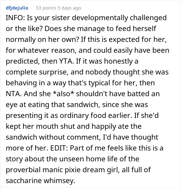 "AITA For Forcing My Sister To Make Dinner After She Poured Maple Syrup Into My Pasta?" "AITA For Forcing My Sister To Make Dinner After She Poured Maple Syrup Into My Pasta?"