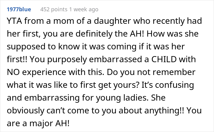 “Am I The Jerk For Refusing To Share My Sanitary Pads With My Stepdaughter?” “Am I The Jerk For Refusing To Share My Sanitary Pads With My Stepdaughter?”