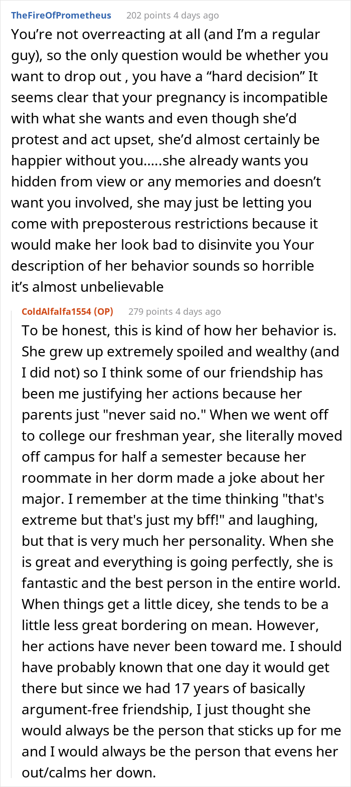 Bride Doesn't Want Her Best Friend In Wedding Photos Because Her "Bump Would Be Too Distracting", She Drops Out Bride Doesn't Want Her Best Friend In Wedding Photos Because Her "Bump Would Be Too Distracting", She Drops Out