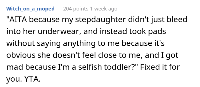 “Am I The Jerk For Refusing To Share My Sanitary Pads With My Stepdaughter?”