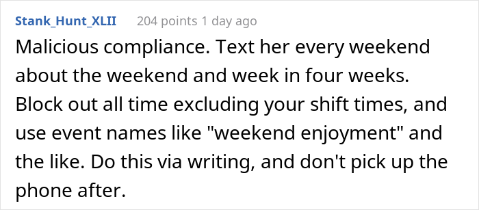 “My Boss Implied That I Need Her Permission To Do Things On My Days Off” “My Boss Implied That I Need Her Permission To Do Things On My Days Off”