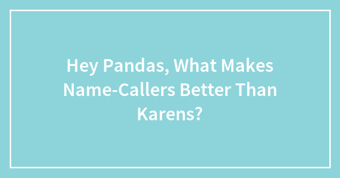 Hey Pandas, What Makes Name-Callers Better Than Karens? (Closed)