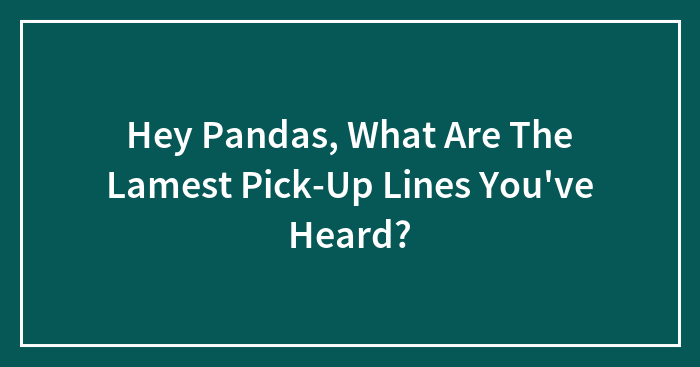 Hey Pandas, What Are The Lamest Pick-Up Lines You’ve Heard? (Closed)