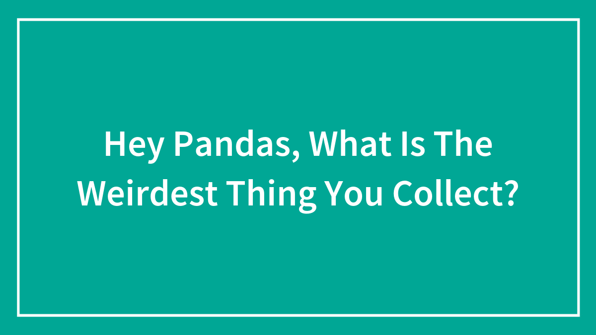 Hey Pandas, What Is The Weirdest Thing You Collect?