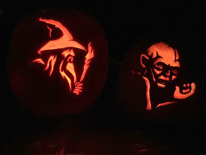 Husband And I Carved LOTR Pumpkins This Year