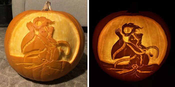 My Guildie Reckeva Made A Twilight Archmage Carved Pumpkin, And It Looks Amazing