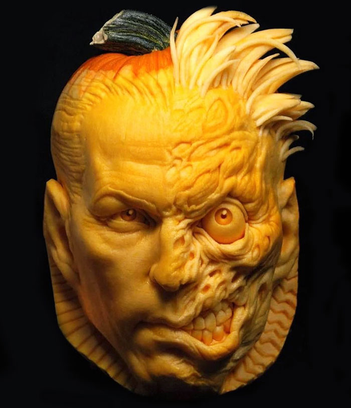 This Two-Face Was Carved For Dc Comics Many Years Ago. I Think It Took A Solid 8 Hours To Carve It