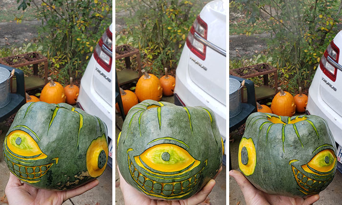 This Pumpkin Had Just The Perfect Shape To Turn Into A Jog-O'-Lantern