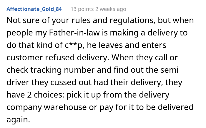 Delivery Driver Gets Yelled At By Client For Driving Down His Road, Maliciously Complies And Makes Him Carry His Trampoline Himself Delivery Driver Gets Yelled At By Client For Driving Down His Road, Maliciously Complies And Makes Him Carry His Trampoline Himself