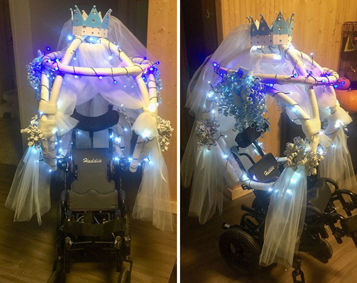 Haddie’s Wheelchair Carriage Costume. Haddie Adored It