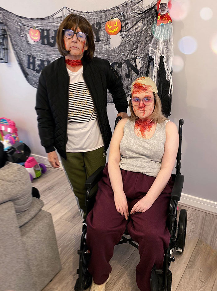 It Was The First Halloween Where I Was Completely Wheelchair-Bounded, So My Mother And I Decided We Would Go As Lou & Andy From Little Britain