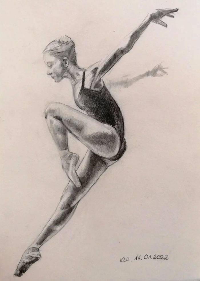 A Ballerina On Their Toes Drawing