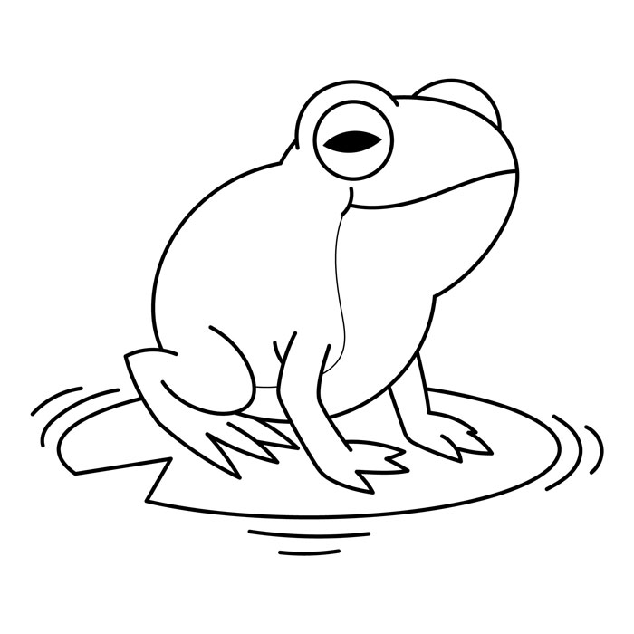 Frog On A Lily Pad Drawing