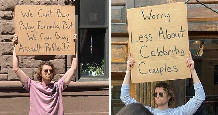‘Dude With Sign’ Has 8 Million Followers For Protesting Against Annoying Everyday Things With Funny Signs (30 New Pics)