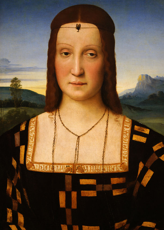 Portrait Of Elisabetta Gonzaga (1502 C.) By Raffaello Sanzio