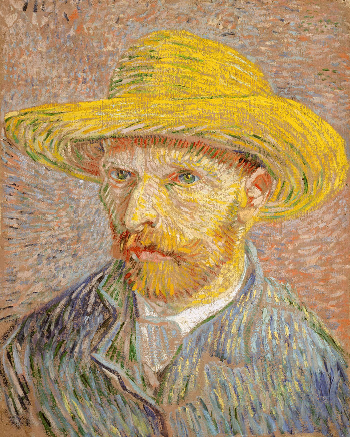 Self-Portrait With A Straw Hat (1887) By Vincent Van Gogh