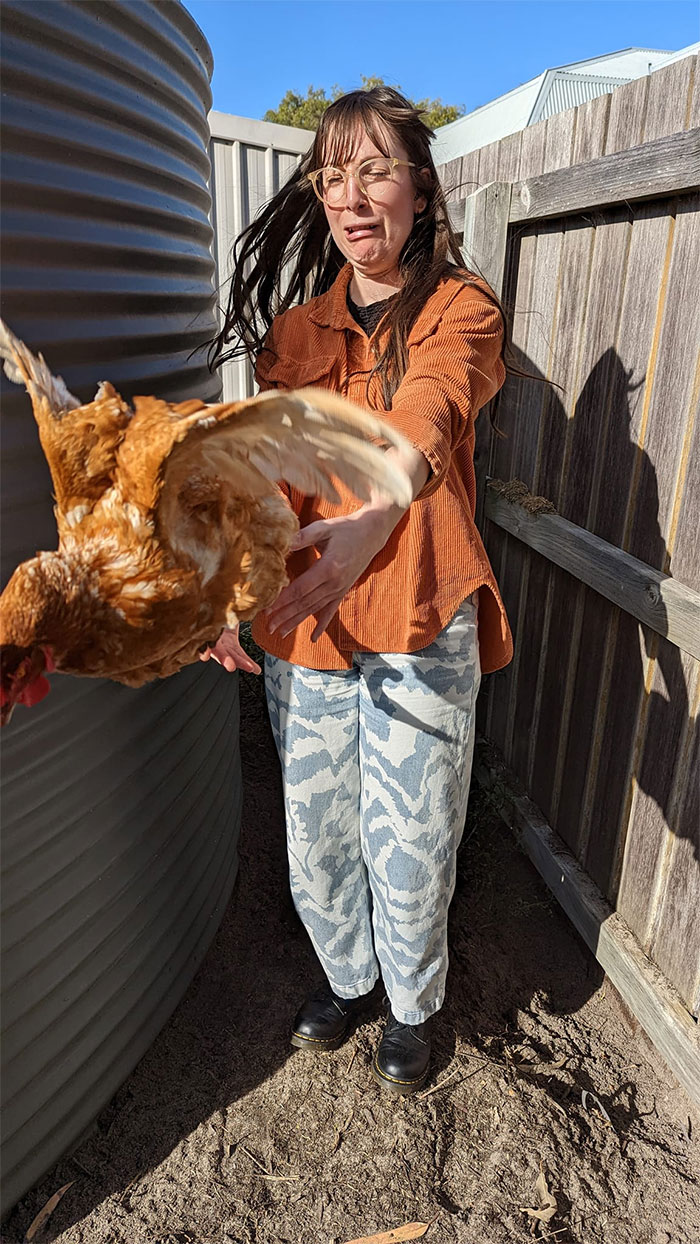 Some Of Us Have Never Held A Chicken Before And It Shows