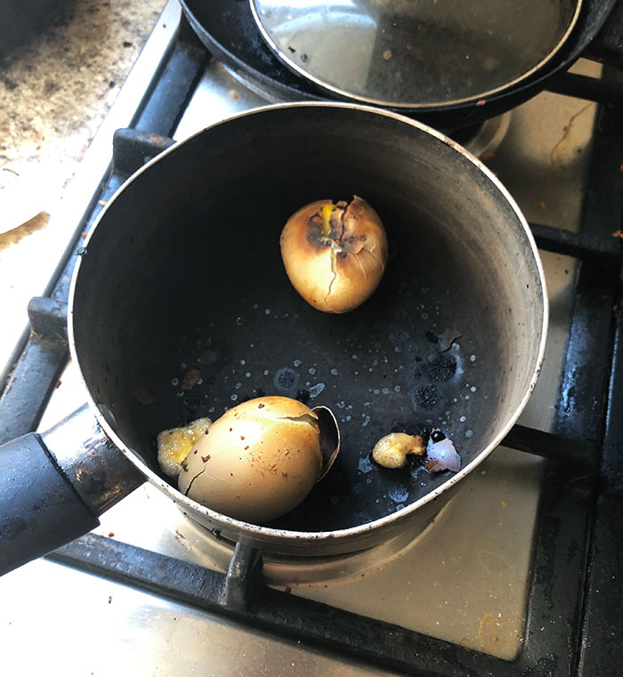 My Sister Often Puts Eggs To Boil And Forgets About It Until One Of Us Notice The Burning Smell And Turn The Stove Off