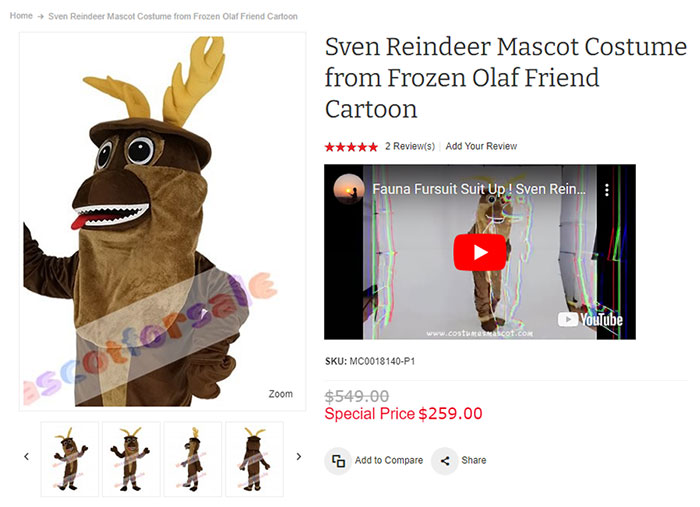 Why Did They Make The Sven Costume So Scary? (I Wish I Could Send The Video Too)