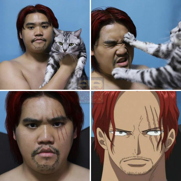 Man cosplay Shanks from One Piece