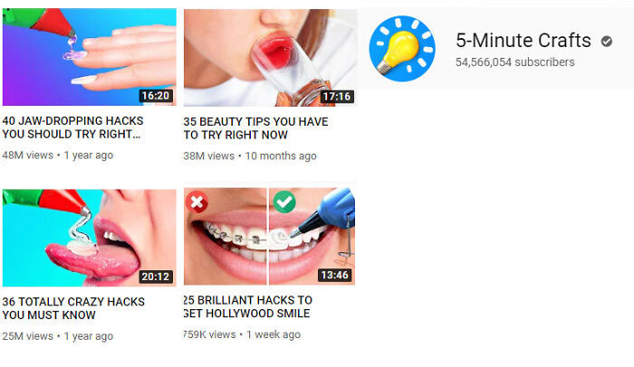 Third Most Subscribed Youtube Channel Uses The Most Questionable Thumbnails I've Ever Seen. Some Of Them Encouraging The Use Of Hot Glue In Extremely Dangerous Ways