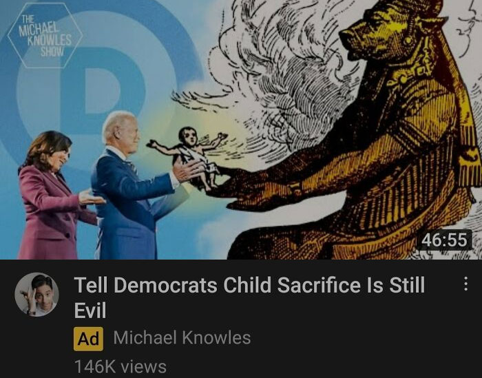 This Insane Ad On Youtube Accusing Democrats Of Child Sacrifice