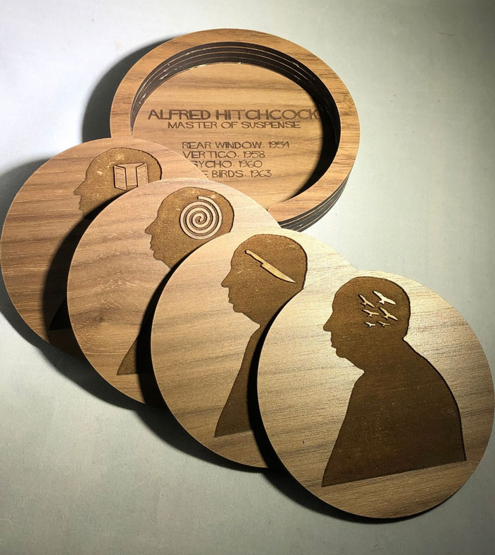 Alfred Hitchcock Films Coasters