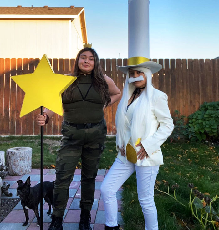 My Friend And I Dressed As Doug Dimmadome And Jorgen Von Strangle From Fairly Odd Parents For Halloween This Year