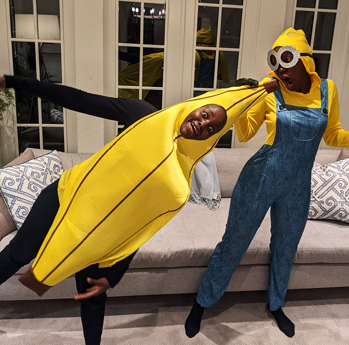 Last Year's Halloween Costumes Were A Minion And A Banana