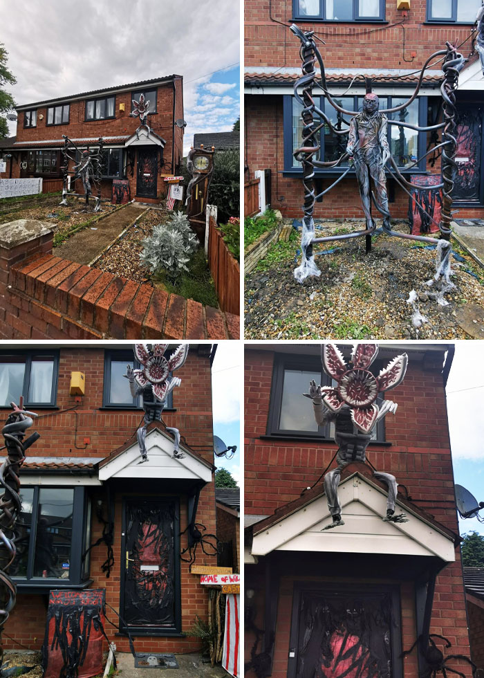 Halloween Display Of A House In My Town. They’ve Gone All Out