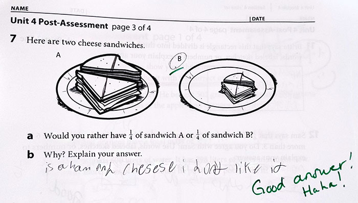 My Kid's Answer On Her Math Test