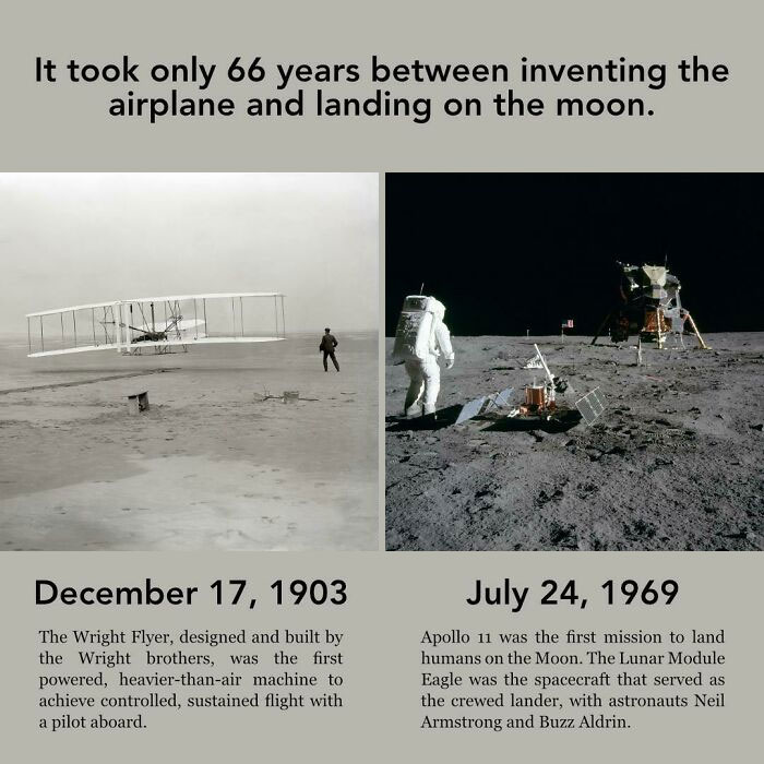 It Took Only 66 Years Between Inventing The Airplane And Landing On The Moon