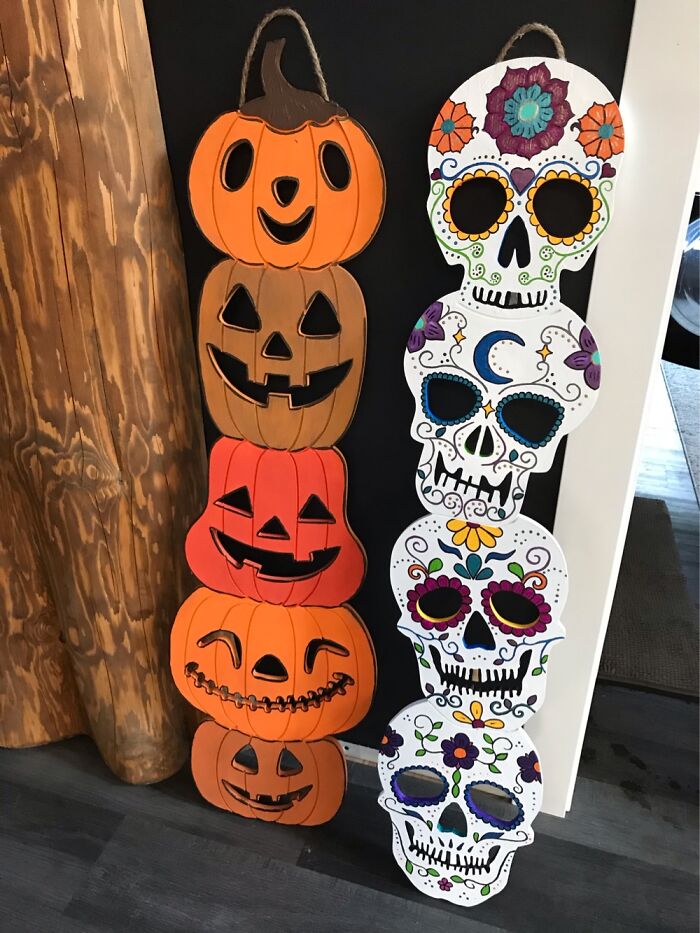Hand Painted Halloween / Dia De Los Muertos Decorations
