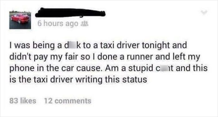 Busted Not Paying For Your Taxi