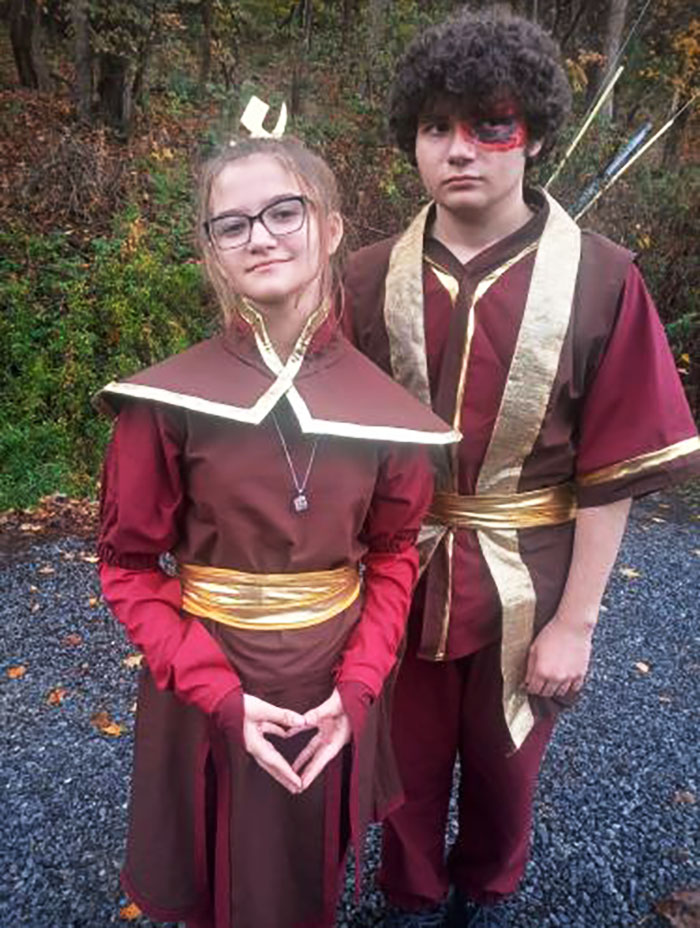 My Sister And I Went As Zuko And Azula For Halloween. Costumes Homemade By Our Mother