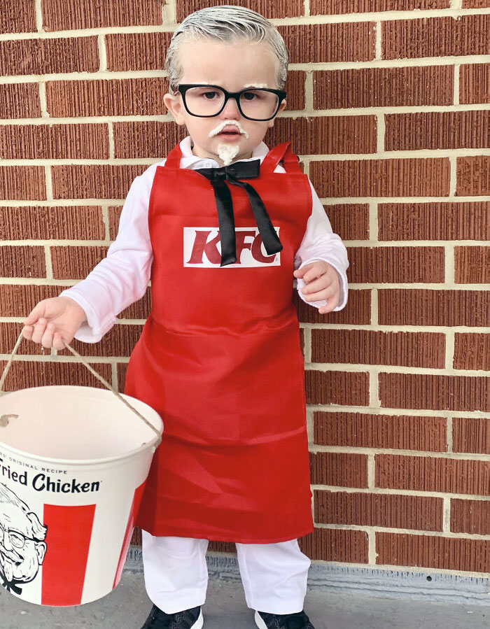 My Two-Year-Old As Colonel Sanders For Halloween This Year